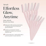 Kitsch Dermaplaning Tool - 12 Pieces Face Razor for Women, Eyebrow Razor & Facial Hair Removal