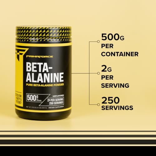 Primaforce Beta Alanine Powder 500g Unflavored - Endurance Boost Pre & Post Workout Supplement