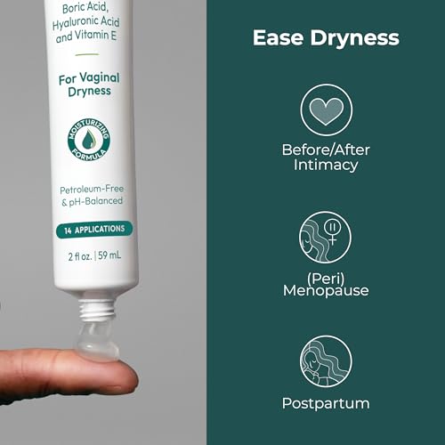 Boric Acid Moisturizing Gel with Hyaluronic Acid & Vitamin E - pH-D Feminine Health - Dryness Relief, Paraben-Free, Vegan, 14 Applications