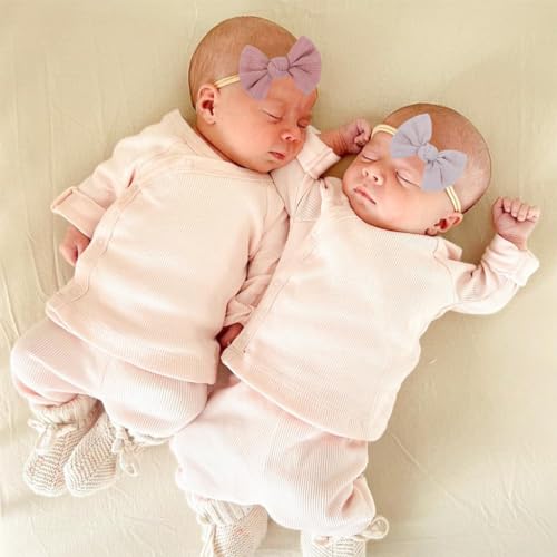 4-Pack Cute Bow Headbands for Baby Girls - Soft Elastic Hair Bands for Newborns & Toddlers