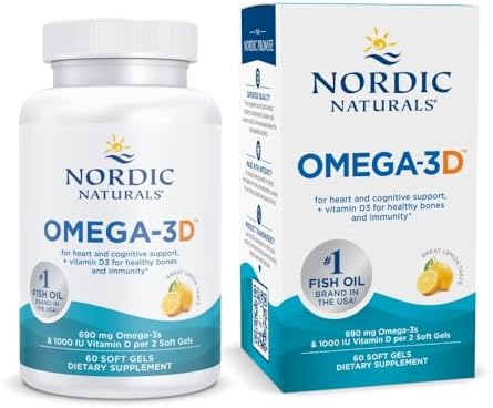 Nordic Naturals Omega-3D Lemon - 60 Soft Gels (1000mg) - Advanced Omega-3 Formula