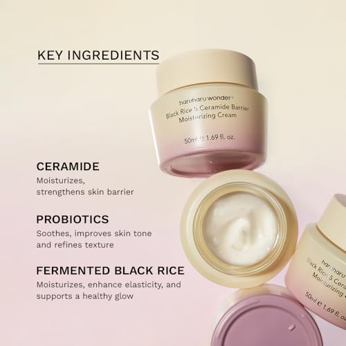 HARUHARU wonder Black Rice 5 Ceramide Barrier Moisturizing Cream, Daily Skin Barrier Care, Long-Lasting Hydration, Soothing & Nourishing, Ceramide Capsules, Korean Skincare 50ml