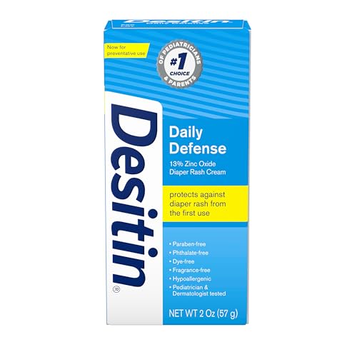 Desitin Daily Defense Baby Diaper Rash Cream 13% Zinc Oxide - Travel Size 2 oz - Dermatologist Recommended