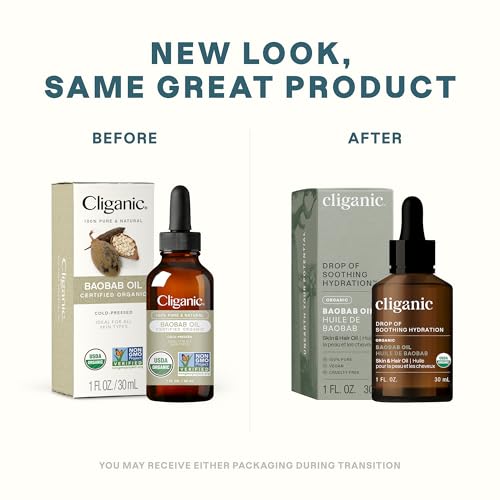 Cliganic Organic Baobab Oil - 100% Pure Cold-Pressed for Face & Hair