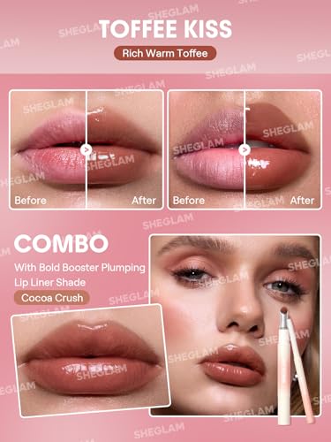 SHEGLAM Hydrating Lip Gloss - Cruelty-Free Plumping Peptides-Toffee Kiss
