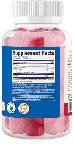 Nutricost Kids Melatonin Gummies 1mg - 120 Strawberry Flavored Gummies for Sleep Support