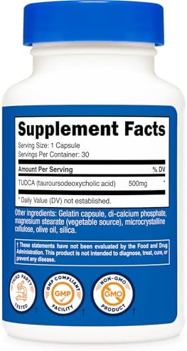 Nutricost Tudca 500mg Capsules - Liver Support Supplement, 30 Capsules