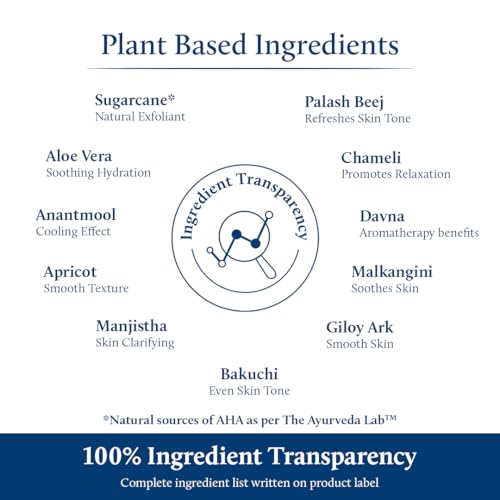 Blue Nectar AHA Exfoliator with Plant-Based Glycolic Acid | 10-Minute Facial Peeling Solution (14 Herbs, 30ml)