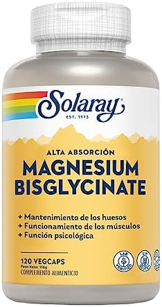 Solaray Magnesium Glycinate Fully Chelated Bisglycinate With Bioperine 30 Servings 120 Vegcaps