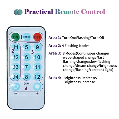 Fawoonu 10 X 9FT 280LEDs Rainbow Curtain String Lights - 8 Modes Remote Control Copper Wire Waterfall Fairy Lights for Wedding, Party, and Home Decor