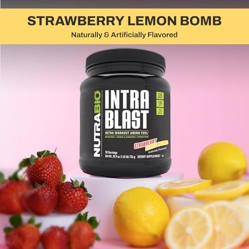 NutraBio Intra Blast: Intra-Workout Amino Fuel (Strawberry Lemon Bomb)