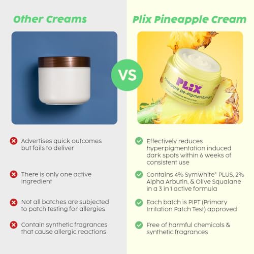 PLIX Skin Depigmentation Pineapple Face Cream | Dark Spot & Tan Removal with Alpha Arbutin (50g)
