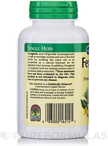 Nature's Answer Fenugreek Seed Extract - 600mg, 90 Veggie Caps