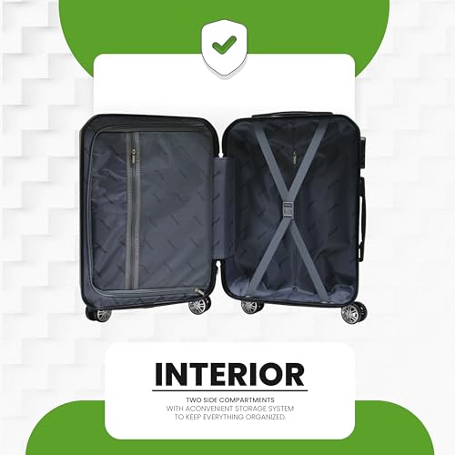 Hardside ABS Travel Suitcase with Spinner Wheels & Lock - A507A