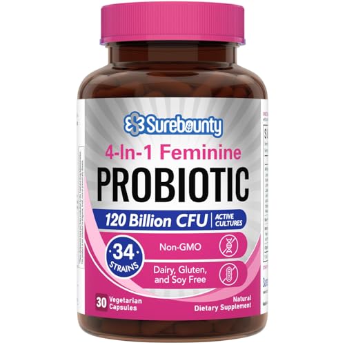 Probiotics for Women - 120 Billion CFU, 34 Strains, Prebiotics, Digestive Enzymes & Cranberry - 30ct
