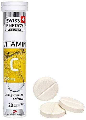 Vitamin C 1000mg Effervescent Tablets - Lemon Flavor for Immune Support (20 Count)