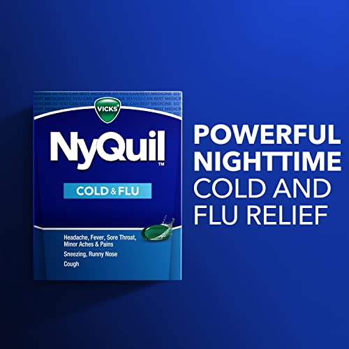 Vicks NyQuil Cold & Flu Relief LiquiCaps (48 Count) - Nighttime Multi-Symptom