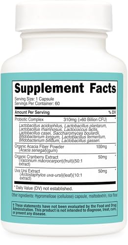 Nutricost Probiotic for Women 60 Billion CFU - 60 Capsules | Digestive & Urinary Health with Cranberry & Uva Ursi