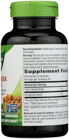 Natures Way Fenugreek Seed 180 Ct