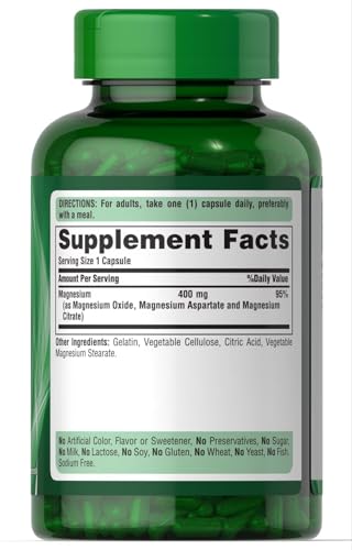 Puritan's Pride Triple Magnesium Complex 400 MG - 120 Capsules
