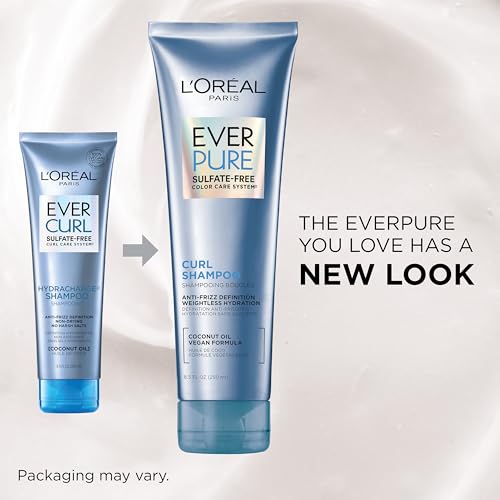 L'Oreal Paris EverCurl Sulfate Free Shampoo for Curly Hair with Coconut Oil - 8.5 Fl Oz