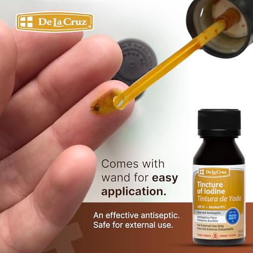 De La Cruz 2% Iodine First Aid Antiseptic Solution - 1 FL OZ