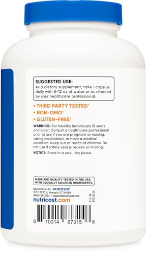 Nutricost Choline Bitartrate 650mg - 240 Vegetarian Capsules | Non-GMO, Gluten-Free Brain Support