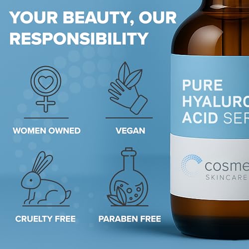 Cosmedica Skincare 100% Pure Hyaluronic Acid Serum - Anti-Aging & Intense Hydration (8 oz)