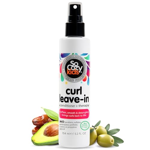 So Cozy Kids Curly Hair Detangler Conditioner Spray - Paraben-Free Leave-In for Tangle-Free Curls
