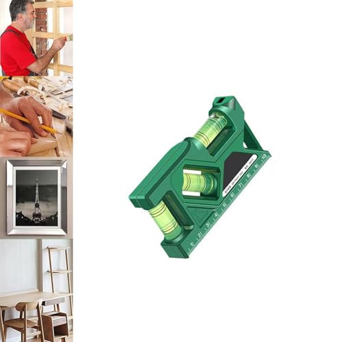 TERRIFI Mini Magnetic Spirit Level - Green, Small for TV Stand & Household Use