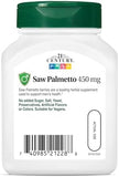 Saw Palmetto Vegetarian Capsules for Men's Health - 450mg, 60 Count