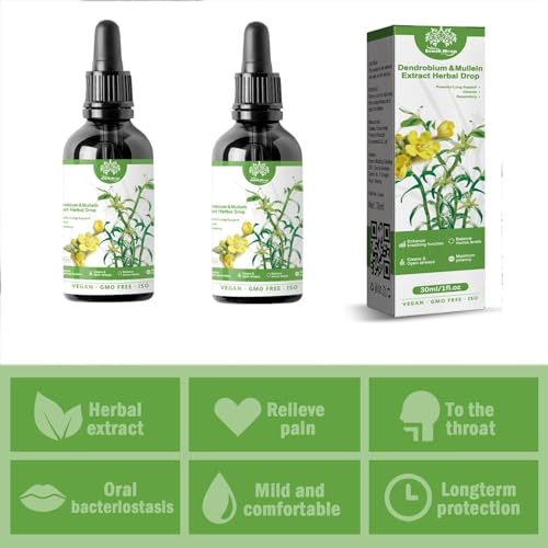Herbal Lung Cleanse Drops - Dendrobium & Mullein Extract for Respiratory Support - 2pcs Clearbreath Drops