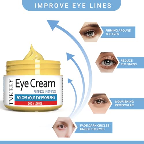 Retinol Eye Cream for Puffiness & Bowls, Caffeine & Retinol Eye Cream with Wrinkle Reduction, 1.76oz
