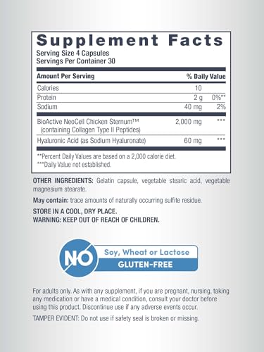 Neocell Collagen Type II for Joint Health & Cartilage Support - 120 Capsules