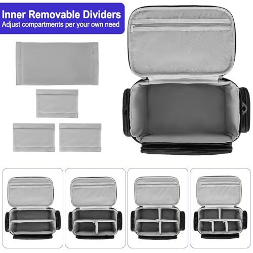 Premium First Aid Bag Empty - Medicine Storage Organizer with Detachable Divider - Emergency Medical Supplies Bag for Home & Travel - Black