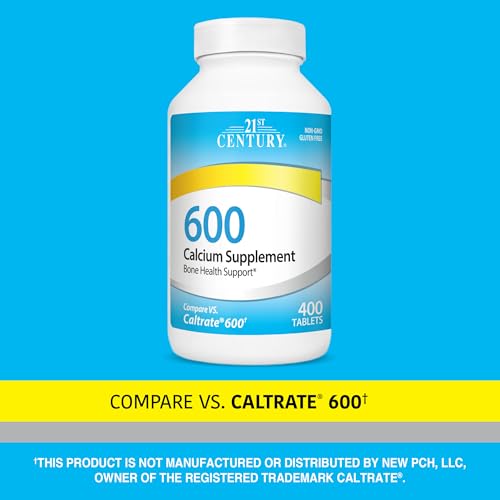 21st Century Calcium Supplement 600mg - 400 Tablets for Bone Health