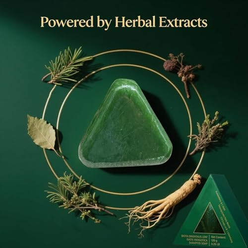 Nature Triangle Shampoo Bar with Usman Grass & Rice Conditioner - Hair Growth Solid Soap