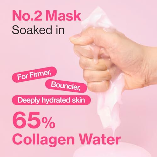 numbuzin No.2 Rose PDRN Collagen Plumping Sheet Mask – Hydrating & Firming Korean Face Mask for Brighter, Youthful Skin (Pack of 5)