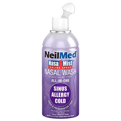 NeilMed NasaMist Multi-Purpose Saline Spray - All-in-One Nasal Relief, 6.0 oz