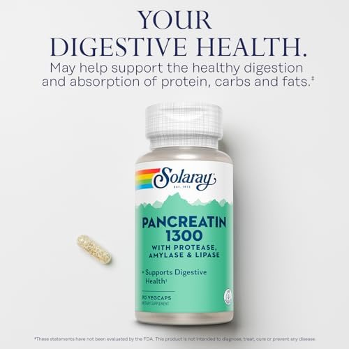 Solaray Pancreatin 1300 - 90 Capsules