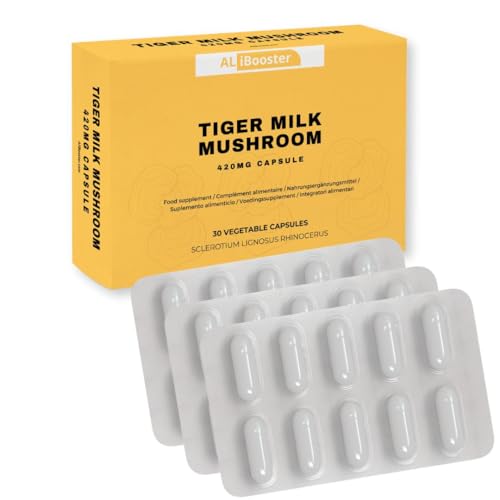 ALIBOOSTER Tiger Milk Mushroom Capsules - 420mg x 30