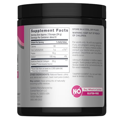 NeoCell Super Collagen Powder - Berry Lemon Flavor - 6,600mg Types 1 & 3 (6.7 oz)