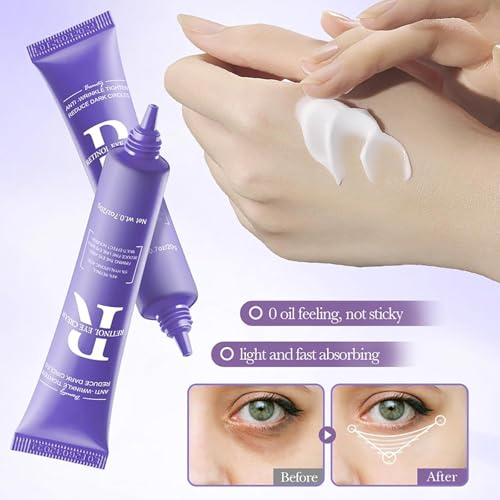 Retinol & Hyaluronic Acid Eye Cream for Dark Circles, Wrinkles & Puffiness