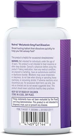 Natrol Melatonin Fast Dissolve, Extra Strength, Strawberry, 5 mg, 150 Tablets