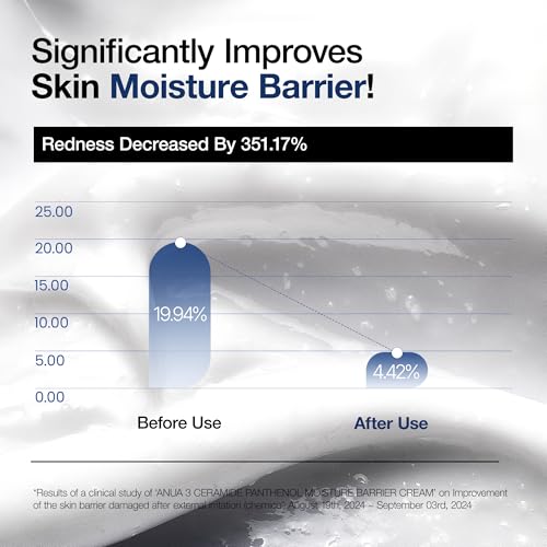 ANUA 3 Ceramide Moisture Barrier Cream, Hydrating Face Moisturizer, Skin Barrier Support, Normal Skin, 100ml