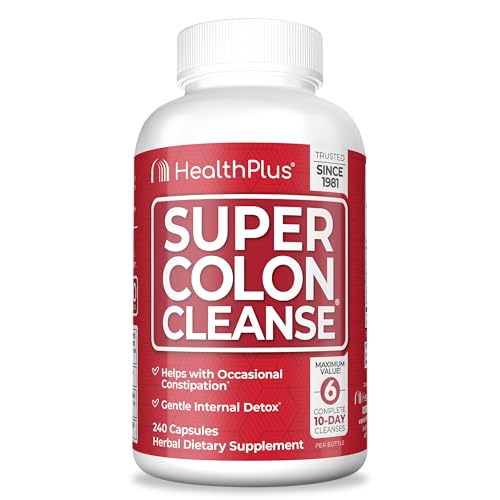 Health Plus Super Colon Cleanse 530mg 240 Capsules - Natural Digestive & Detox Support
