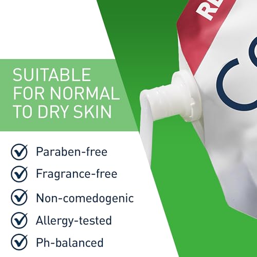 CeraVe Hydrating Cream To Foam Cleanser, Makeup Remover & Dry Skin Wash Refill, Fragrance-Free