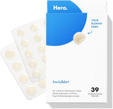 Invisible Hydrocolloid Acne Pimple Patch Ultra Thin Spot Treatment (39 Count) | Vegan & Cruelty-Free for Face & Day Use