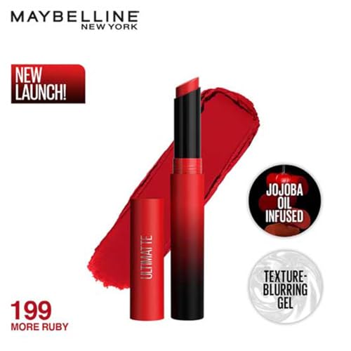 Maybelline New York Color Sensational Ultimattes Lipstick - Enriched Jojoba Oil Ruby Red