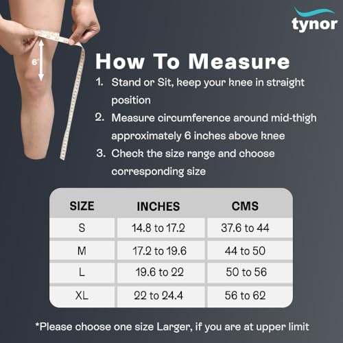 Tynor Neoprene Hinged Knee Support Brace - Large (19.6-22 inches)